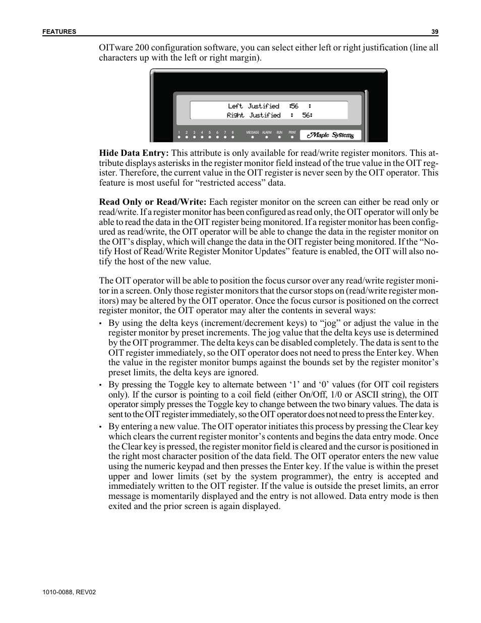 Maple Systems OIT Family (ASCII) User Manual | Page 40 / 61