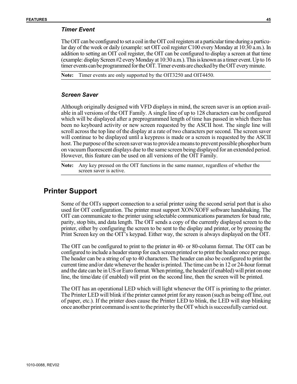 Printer support | Maple Systems OIT Family (ASCII) User Manual | Page 46 / 61