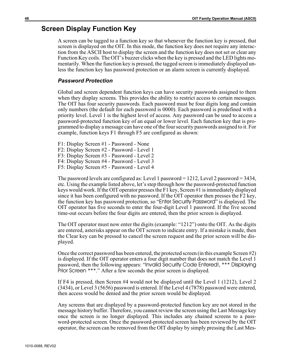 Screen display function key | Maple Systems OIT Family (ASCII) User Manual | Page 49 / 61