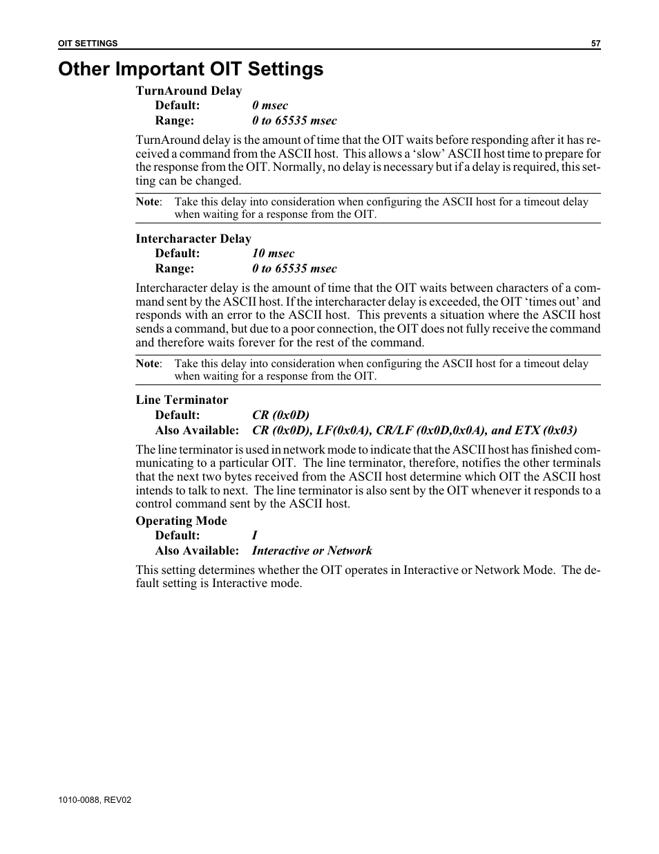 Other important oit settings | Maple Systems OIT Family (ASCII) User Manual | Page 58 / 61