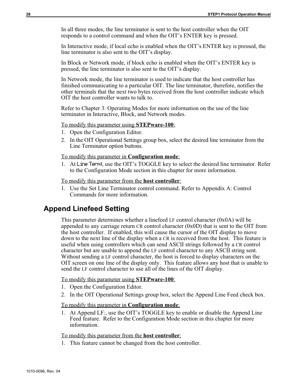 Append linefeed setting | Maple Systems STEPware-100 User Manual | Page 31 / 93