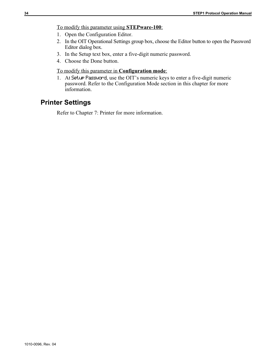 Printer settings | Maple Systems STEPware-100 User Manual | Page 37 / 93