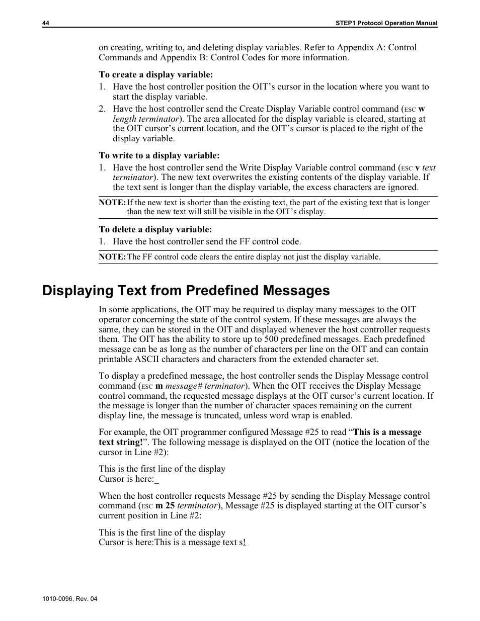 Displaying text from predefined messages | Maple Systems STEPware-100 User Manual | Page 47 / 93