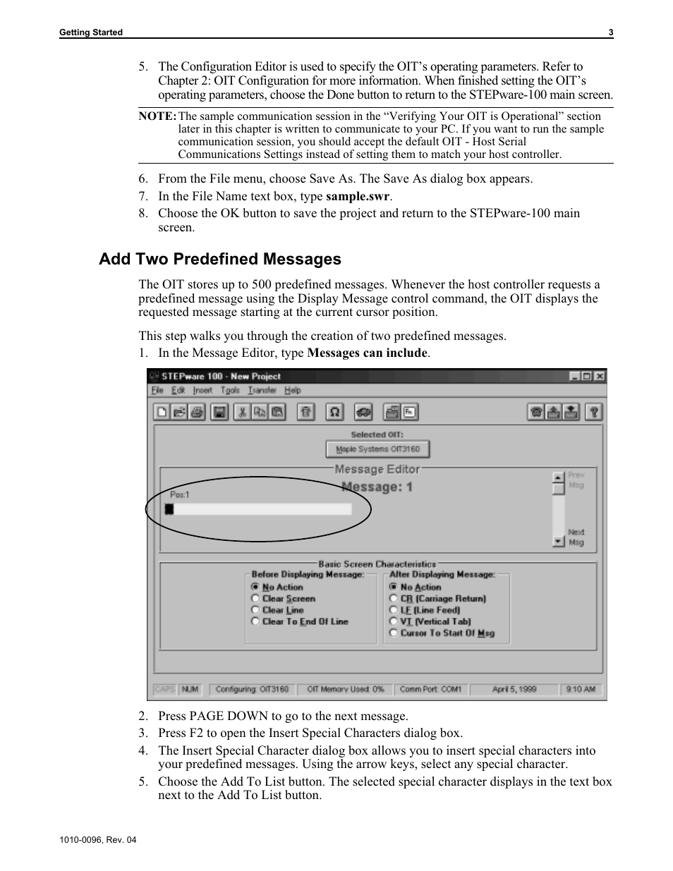 Add two predefined messages | Maple Systems STEPware-100 User Manual | Page 6 / 93