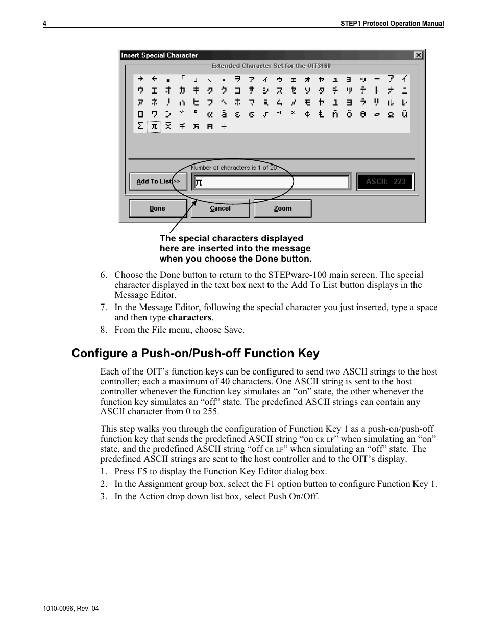 Configure a push-on/push-off function key | Maple Systems STEPware-100 User Manual | Page 7 / 93