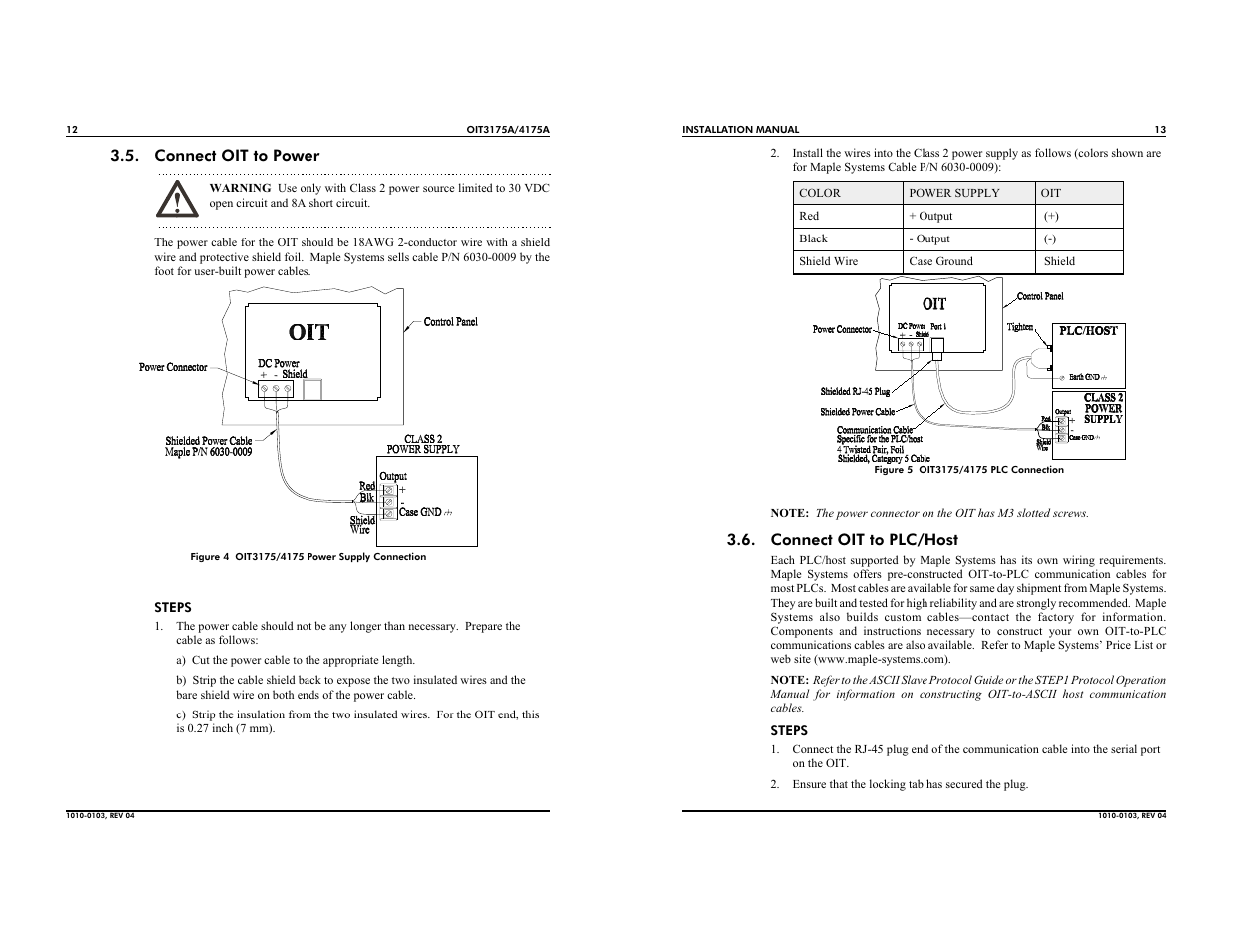 Maple Systems OIT4175A User Manual | Page 12 / 12