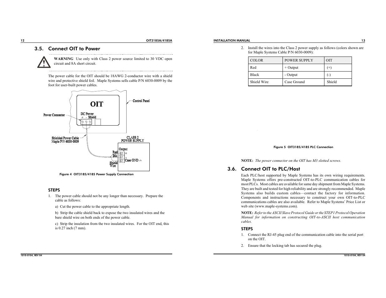 Maple Systems OIT4185A User Manual | Page 12 / 12