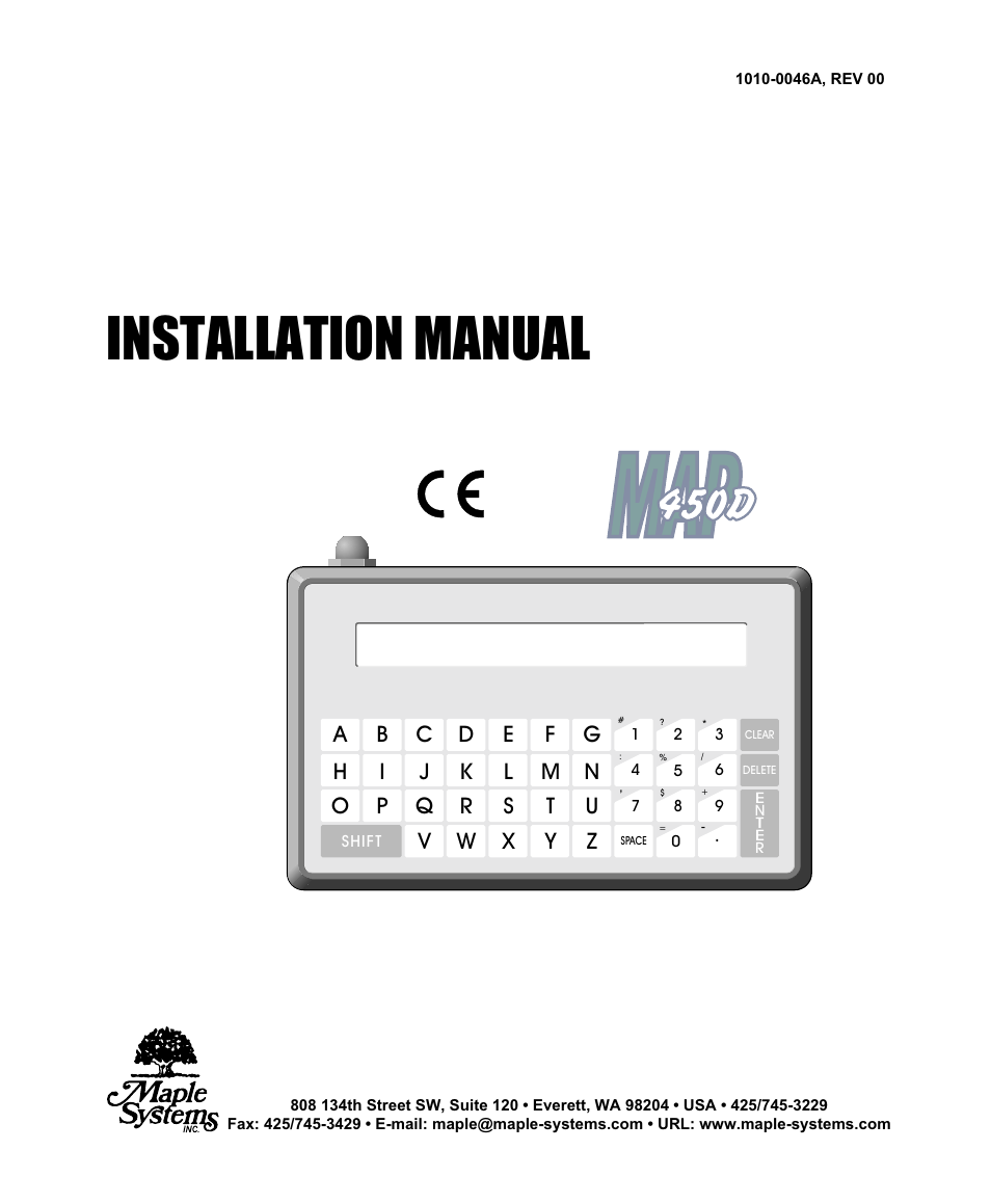 Maple Systems MAP450D User Manual | 20 pages