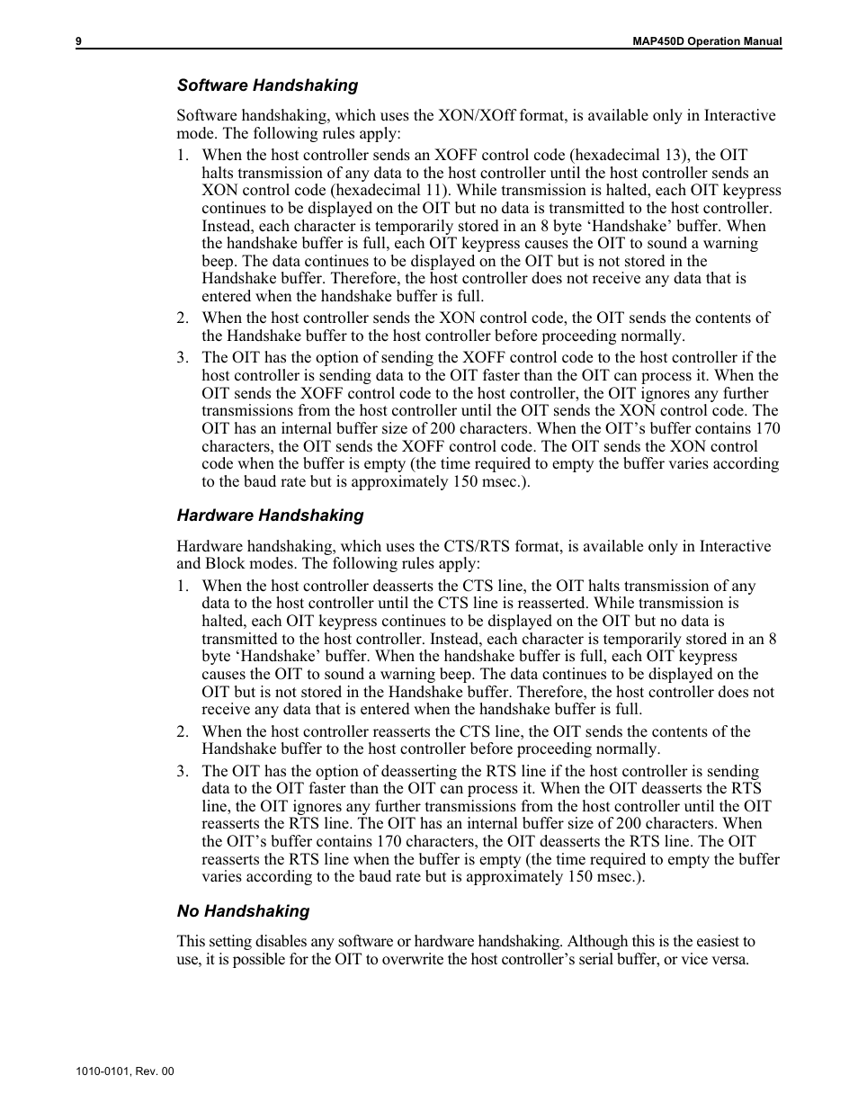 Soft ware hand shak ing 9, Hard ware hand shak ing 9, No hand shak ing 9 | Hardware 9, Software 9 | Maple Systems MAP450D User Manual | Page 10 / 46