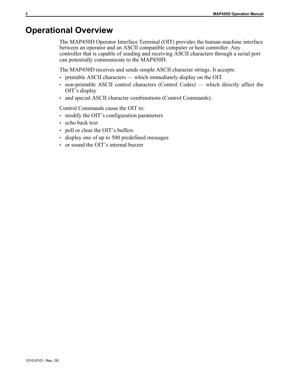 Op er a tional over view 3, Operational overview | Maple Systems MAP450D User Manual | Page 4 / 46