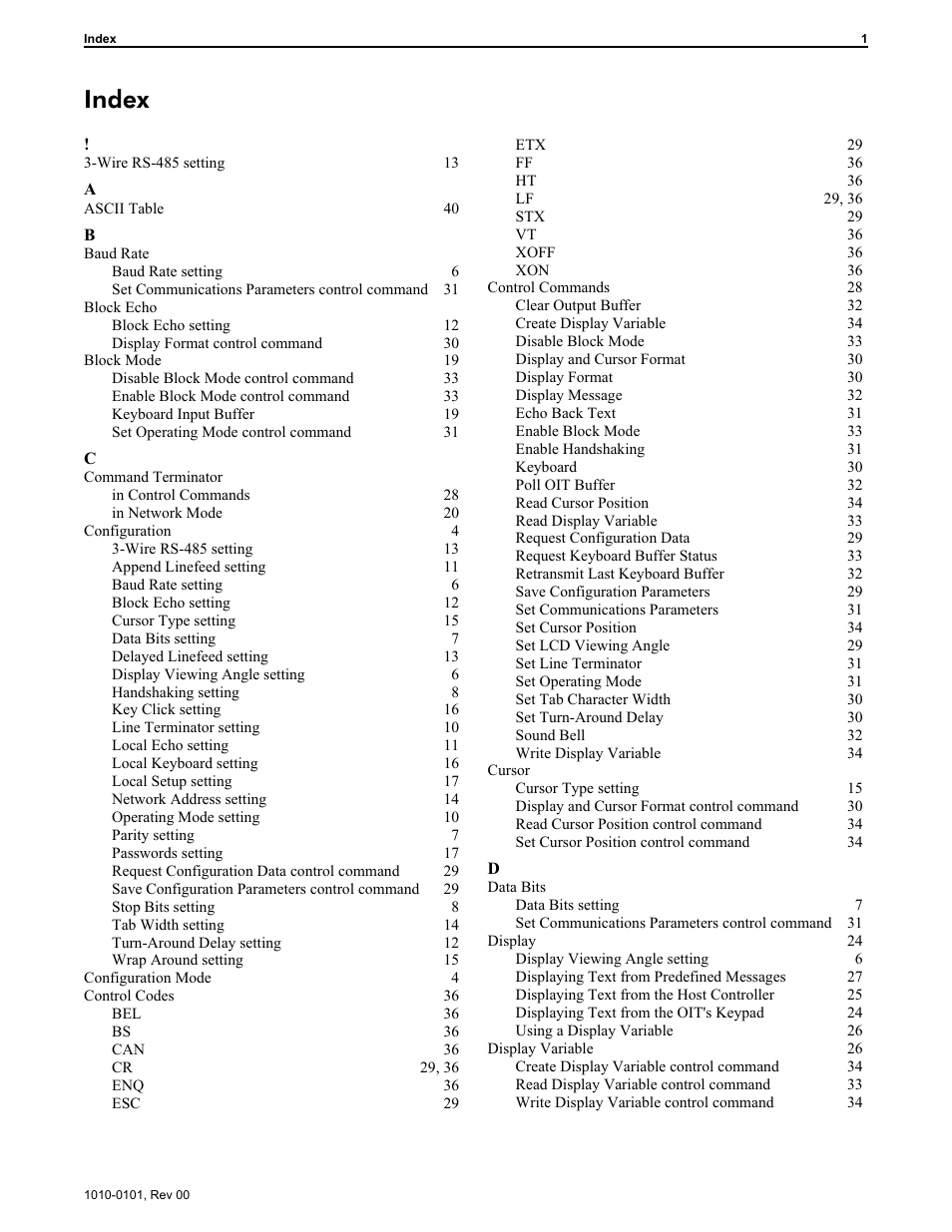 Index | Maple Systems MAP450D User Manual | Page 45 / 46