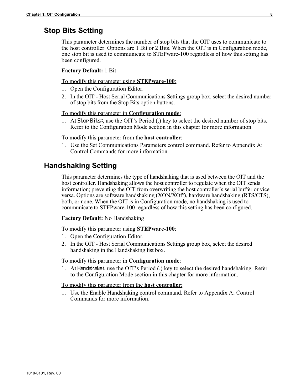 Stop bits set ting 8, Hand shak ing set ting 8, Handshaking setting 8 | Stop bits setting 8, Stop bits setting, Handshaking setting | Maple Systems MAP450D User Manual | Page 9 / 46