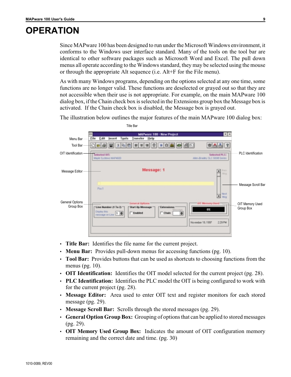 Operation | Maple Systems MAPware-100 User Manual | Page 10 / 34