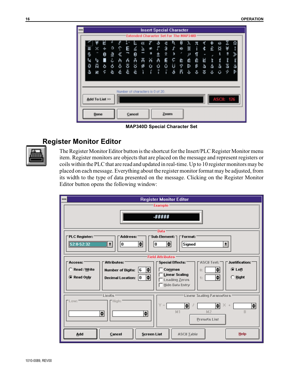 Register monitor editor | Maple Systems MAPware-100 User Manual | Page 17 / 34