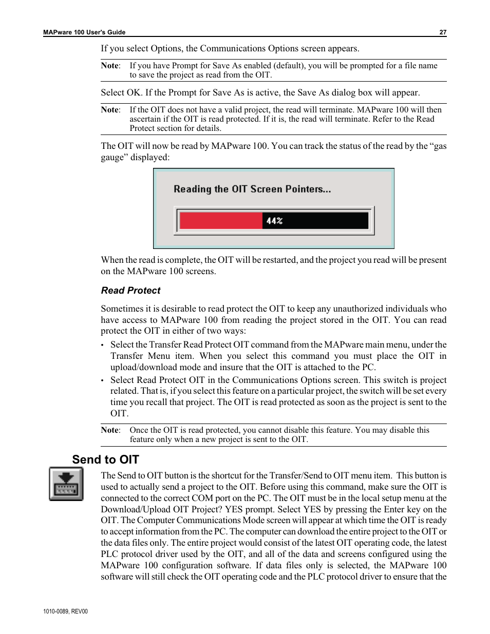Send to oit | Maple Systems MAPware-100 User Manual | Page 28 / 34