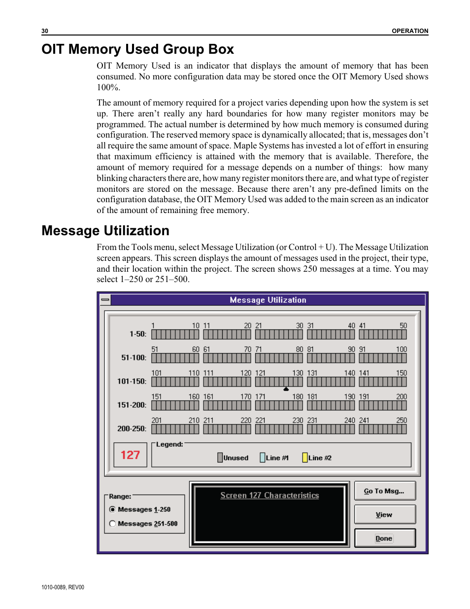 Message utilization | Maple Systems MAPware-100 User Manual | Page 31 / 34