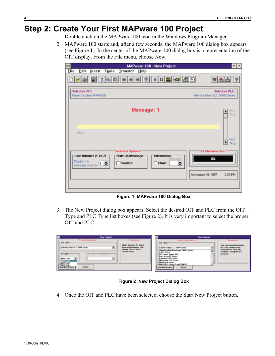 Step 2: create your first mapware 100 project | Maple Systems MAPware-100 User Manual | Page 5 / 34