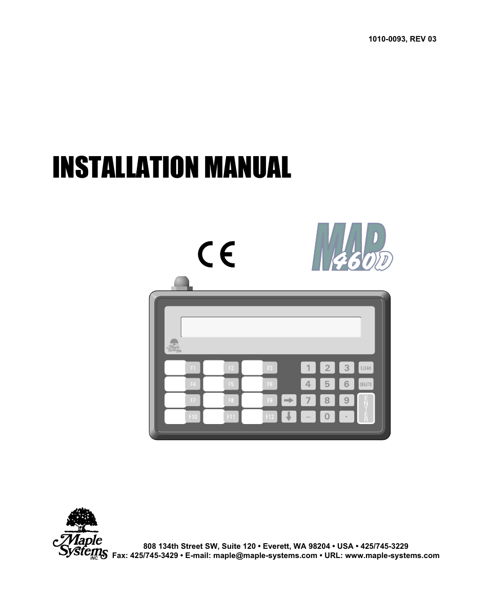 Maple Systems MAP460D User Manual | 19 pages