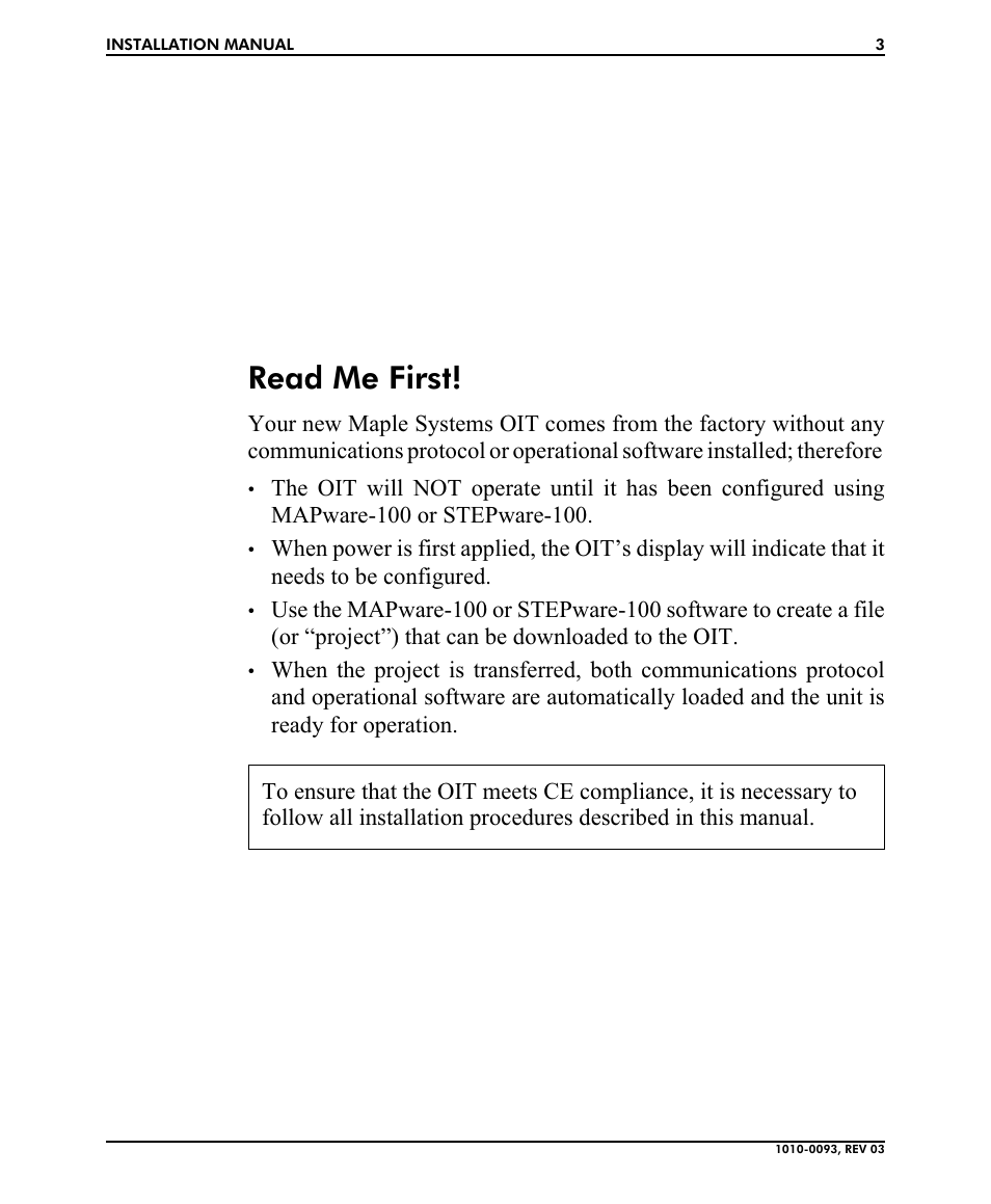Read me first | Maple Systems MAP460D User Manual | Page 3 / 19