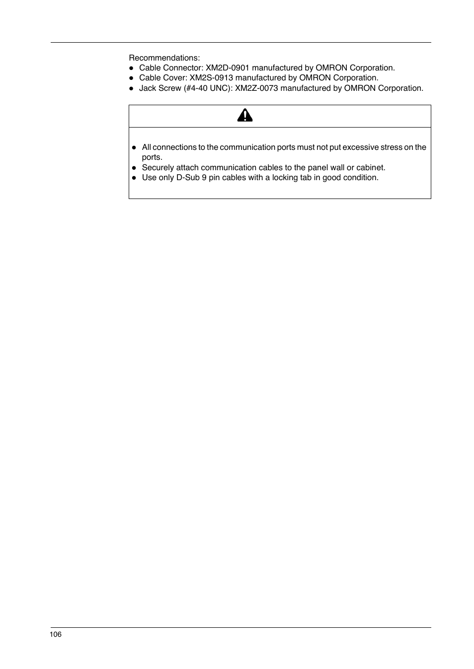 Caution | Proface GP4600R - 12.1 Standard HMIs with Rear Mounting Options" User Manual | Page 106 / 240