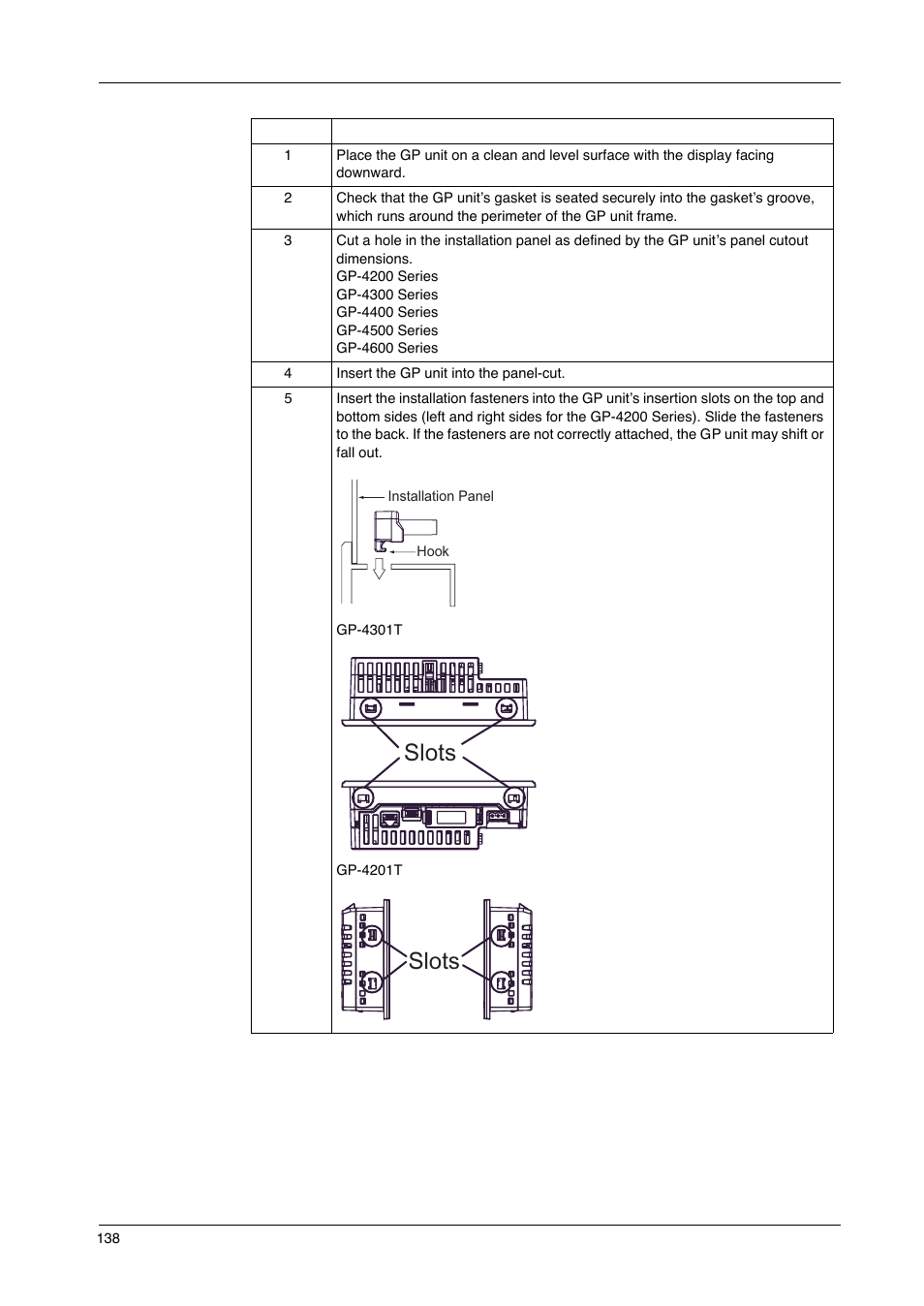 Slots | Proface GP4600R - 12.1 Standard HMIs with Rear Mounting Options" User Manual | Page 138 / 240