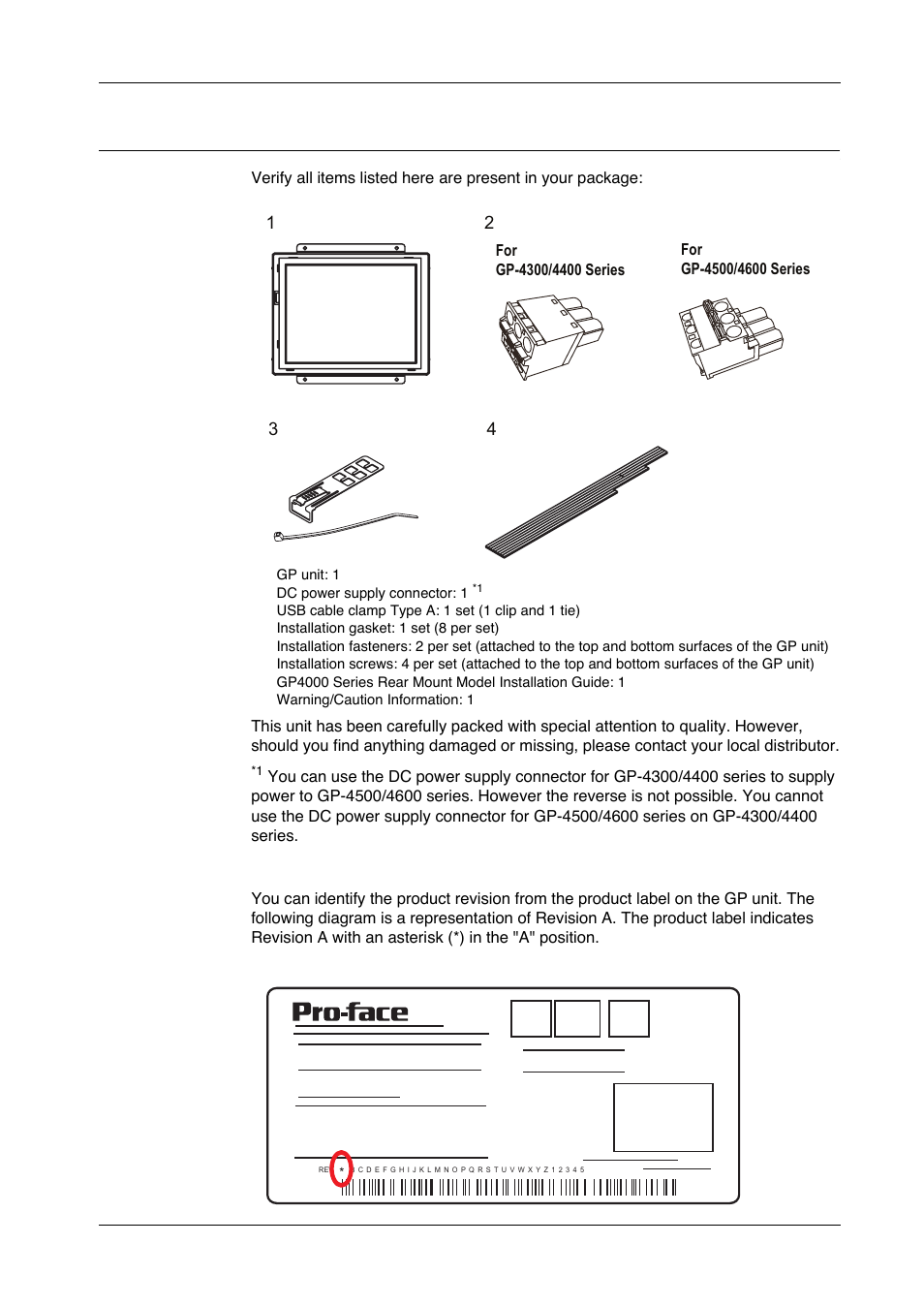 Package contents, 1 package contents | Proface GP4600R - 12.1 Standard HMIs with Rear Mounting Options" User Manual | Page 172 / 240