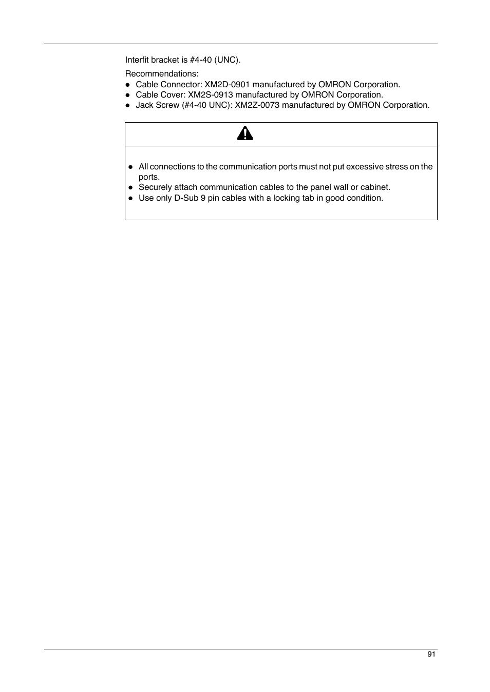 Caution | Proface GP4600R - 12.1 Standard HMIs with Rear Mounting Options" User Manual | Page 91 / 240