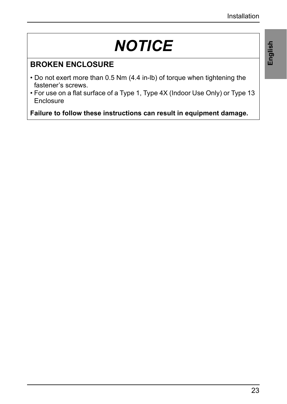 Notice | Proface GP4600R - 12.1 Standard HMIs with Rear Mounting Options" User Manual | Page 22 / 36