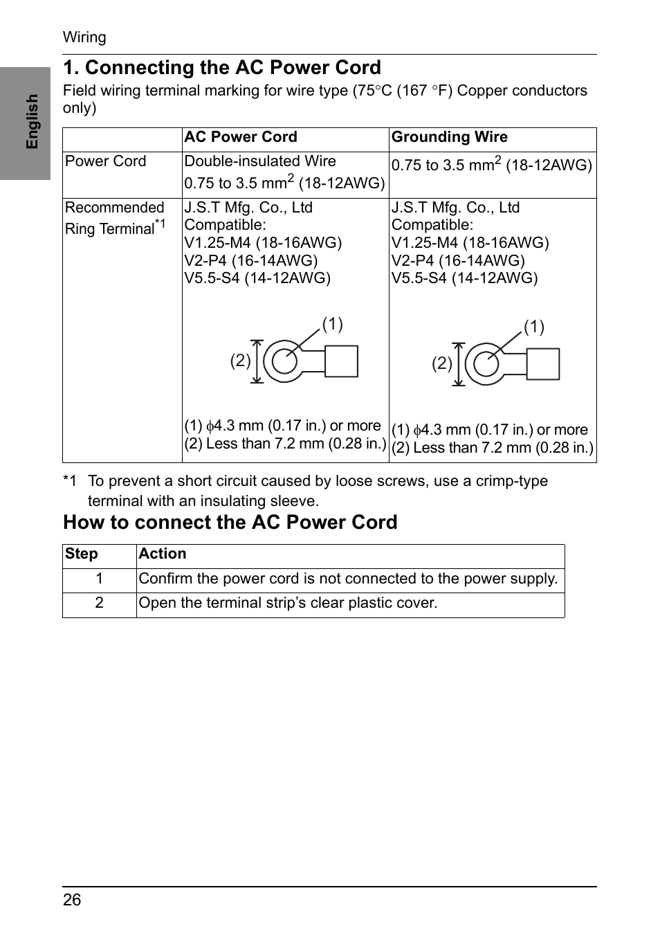 Connecting the ac power cord, How to connect the ac power cord | Proface GP4600R - 12.1 Standard HMIs with Rear Mounting Options" User Manual | Page 25 / 36