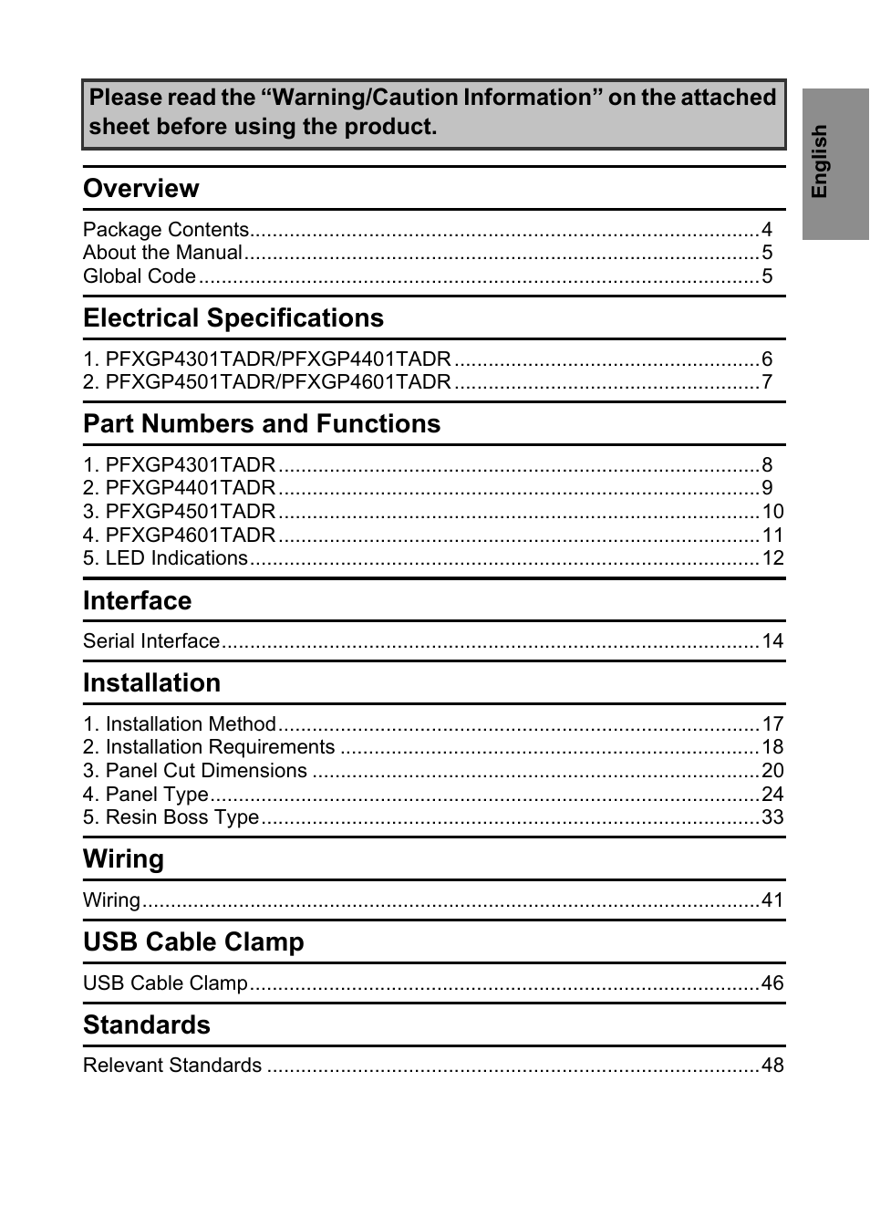 Proface GP4600R - 12.1 Standard HMIs with Rear Mounting Options" User Manual | 48 pages