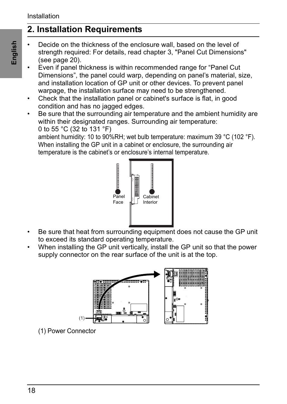 Installation requirements | Proface GP4600R - 12.1 Standard HMIs with Rear Mounting Options" User Manual | Page 16 / 48