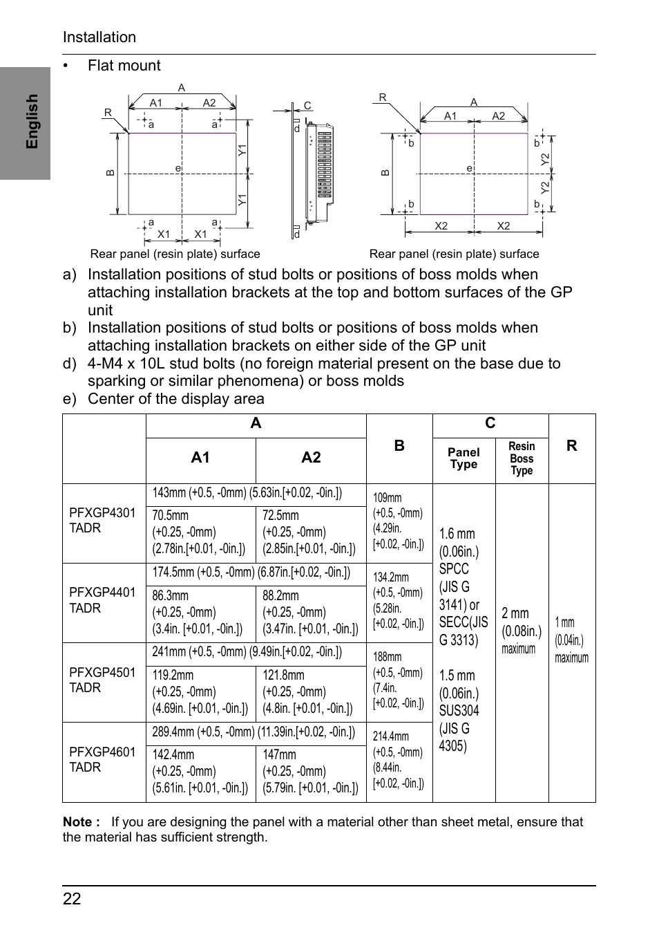 Proface GP4600R - 12.1 Standard HMIs with Rear Mounting Options" User Manual | Page 20 / 48