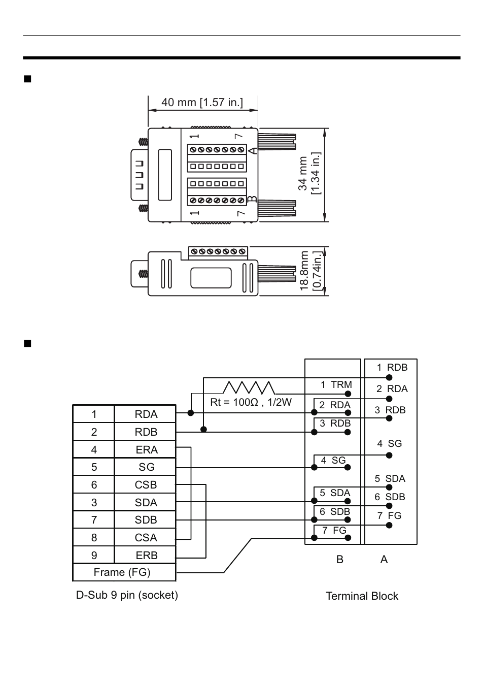 Dimensions and cable diagram | Proface GP4600R - 12.1 Standard HMIs with Rear Mounting Options" User Manual | Page 2 / 3