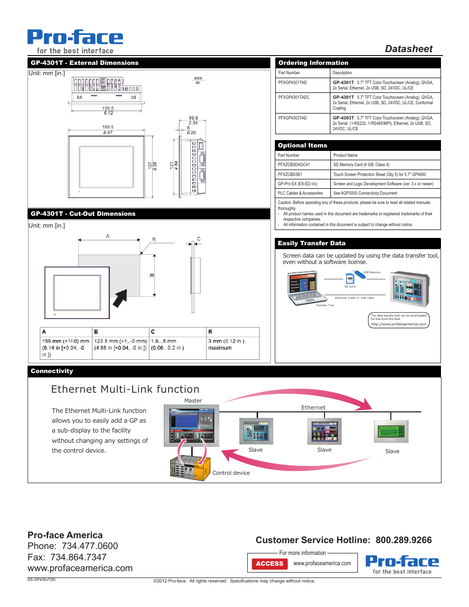 Datasheet, Wkhuqhw0xowl/lqnixqfwlrq | Proface GP4600 - 12.1 Standard HMIs" User Manual | Page 2 / 2