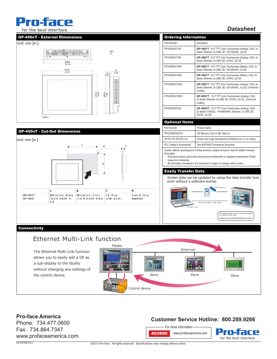 Datasheet, Wkhuqhw0xowl/lqnixqfwlrq | Proface GP4600 - 12.1 Standard HMIs" User Manual | Page 2 / 2