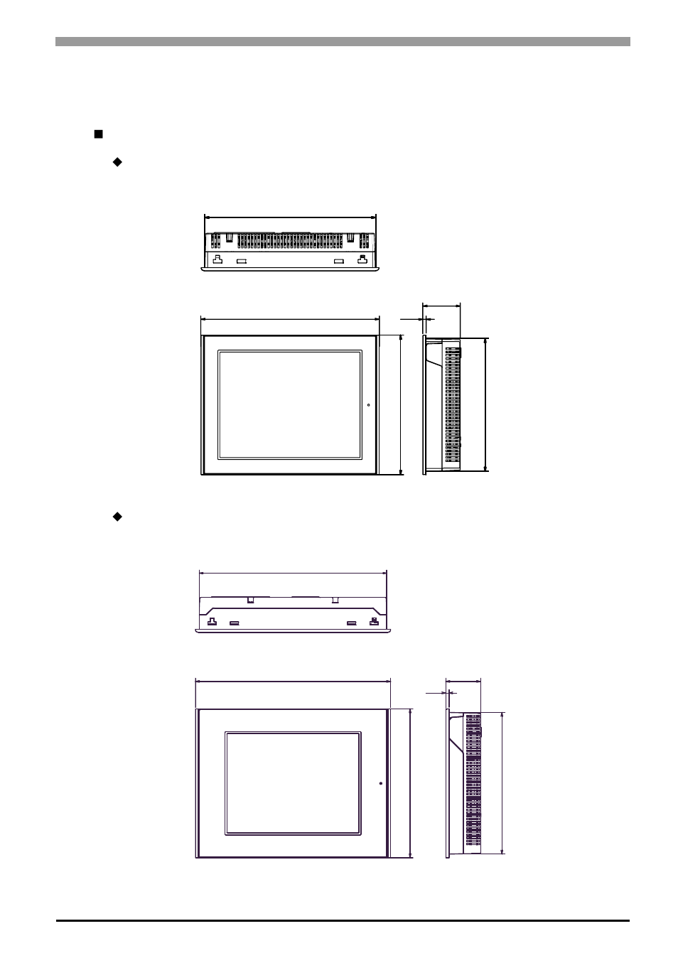 4 dimensions, 4 dimensions -53, External dimensions | Proface AGP3500 - 10.4 DIO HMI" User Manual | Page 118 / 236