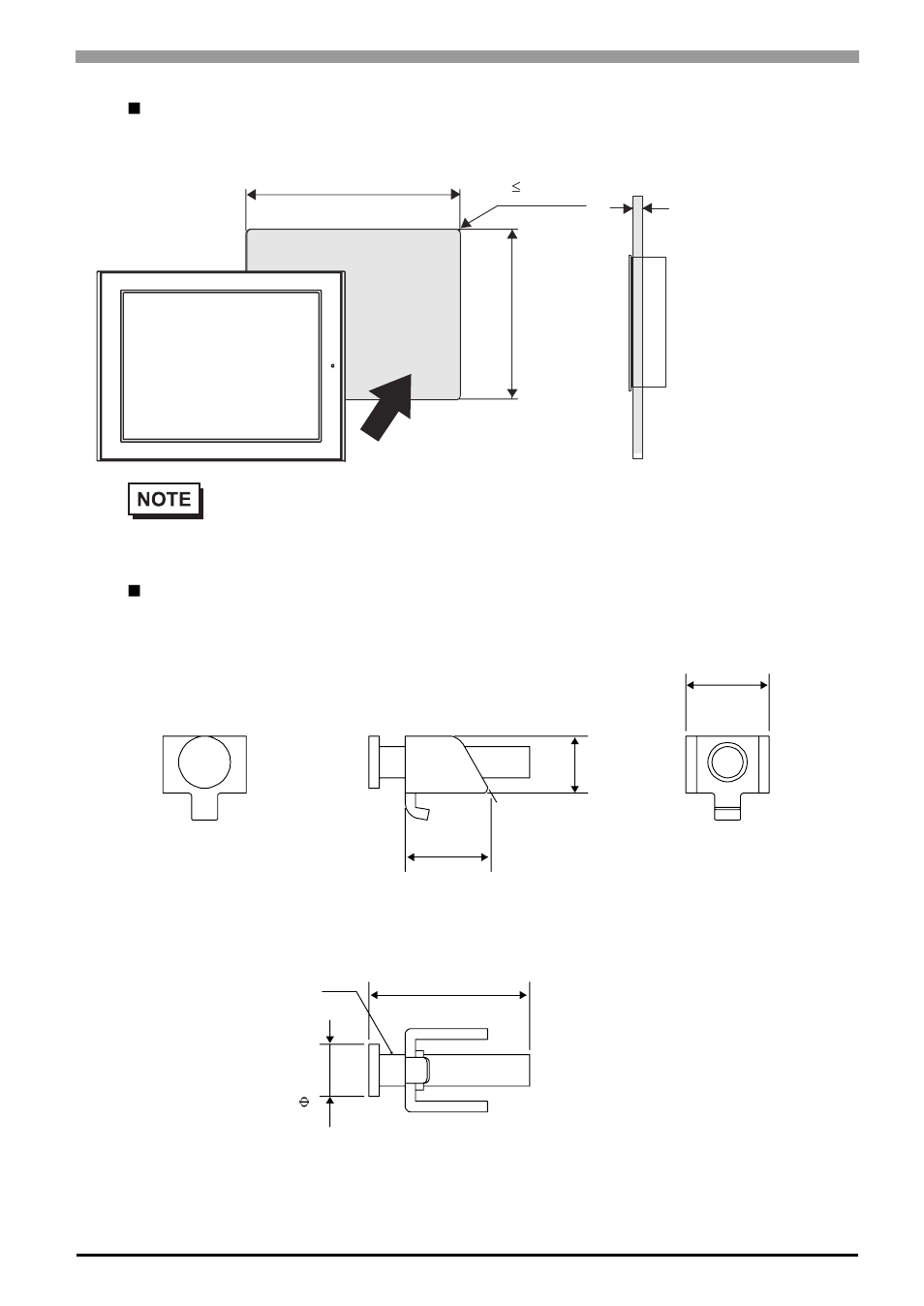 Panel cut dimensions, Installation fasteners | Proface AGP3500 - 10.4 DIO HMI" User Manual | Page 138 / 236