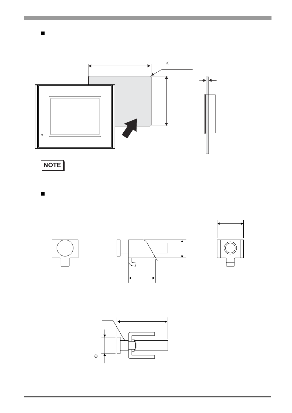 Panel cut dimensions, Installation fasteners | Proface AGP3500 - 10.4 DIO HMI" User Manual | Page 76 / 236