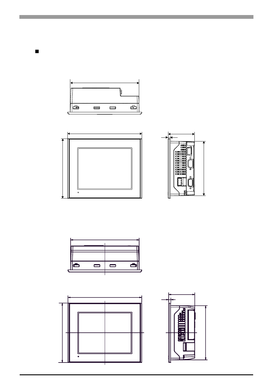 4 dimensions, 4 dimensions -24, External dimensions | Proface AGP3500 - 10.4 DIO HMI" User Manual | Page 89 / 236