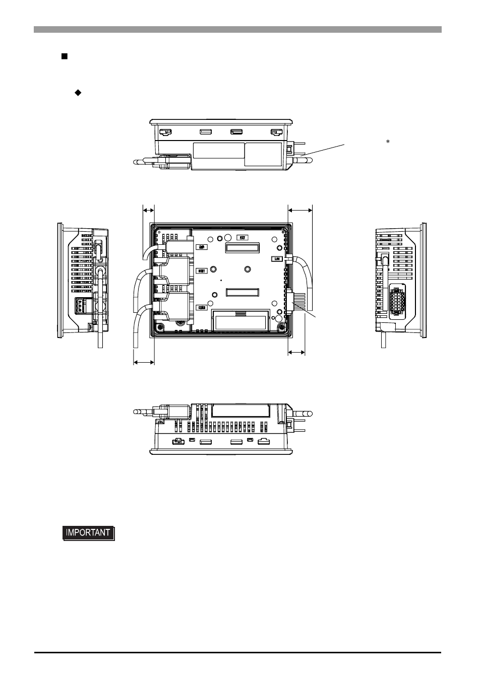 Cable attached dimensions | Proface AGP3500 - 10.4 DIO HMI" User Manual | Page 91 / 236