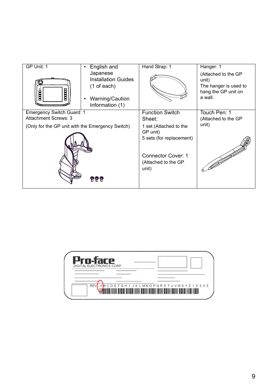 Package contents, About revision | Proface AGP3500 - 10.4 DIO HMI" User Manual | Page 10 / 57