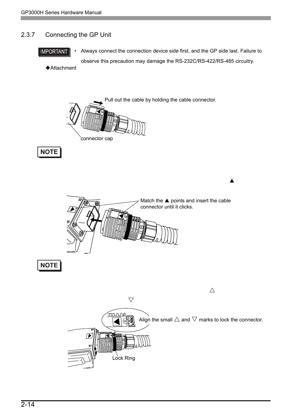 7 connecting the gp unit, 7 connecting the gp unit -14 | Proface AGP3500 - 10.4 DIO HMI" User Manual | Page 43 / 57