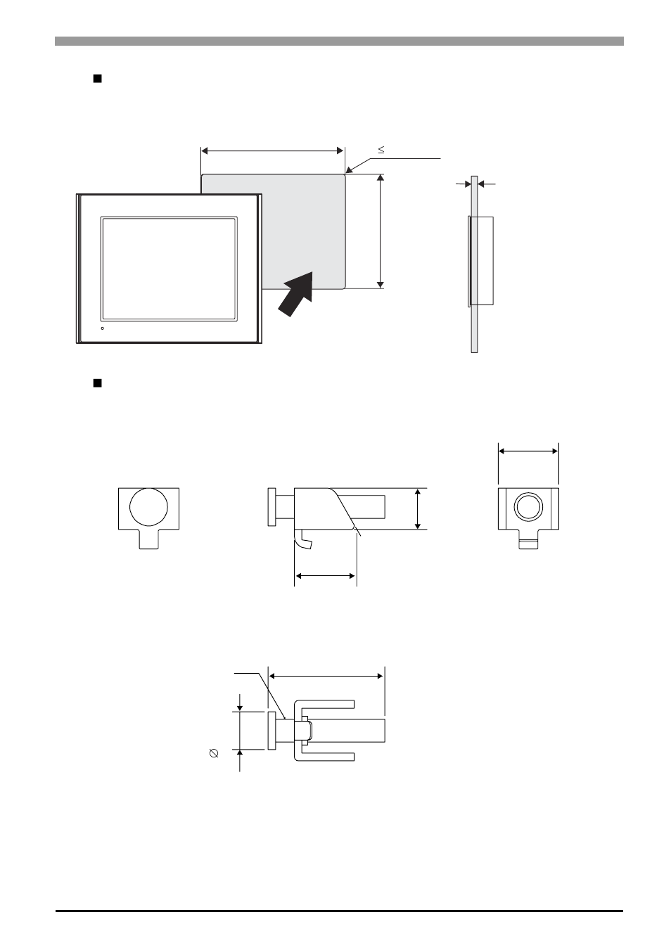 Panel cut dimensions, Installation fasteners | Proface AGP3500 - 10.4 DIO HMI" User Manual | Page 56 / 105