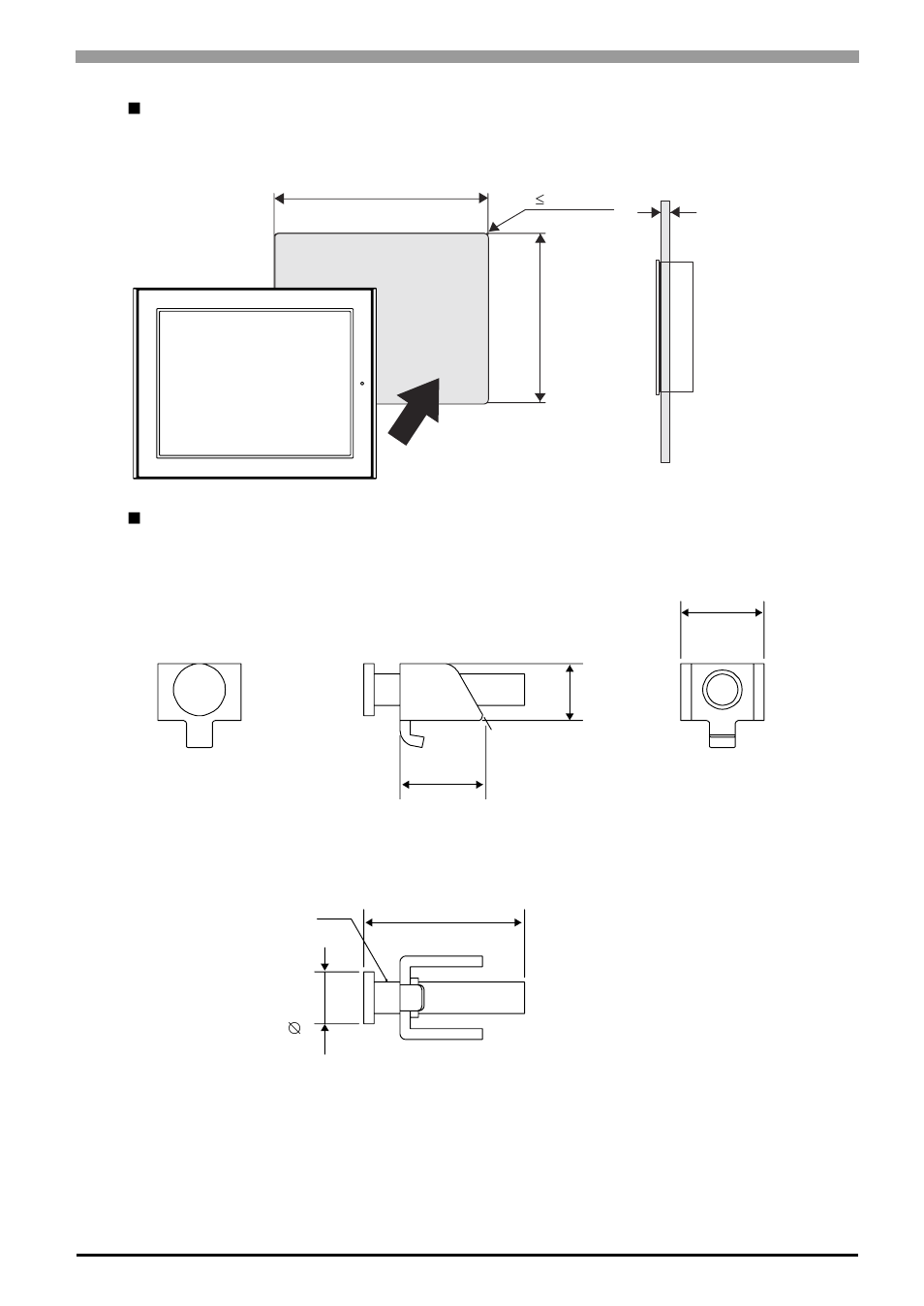 Panel cut dimensions, Installation fasteners | Proface AGP3500 - 10.4 DIO HMI" User Manual | Page 78 / 105