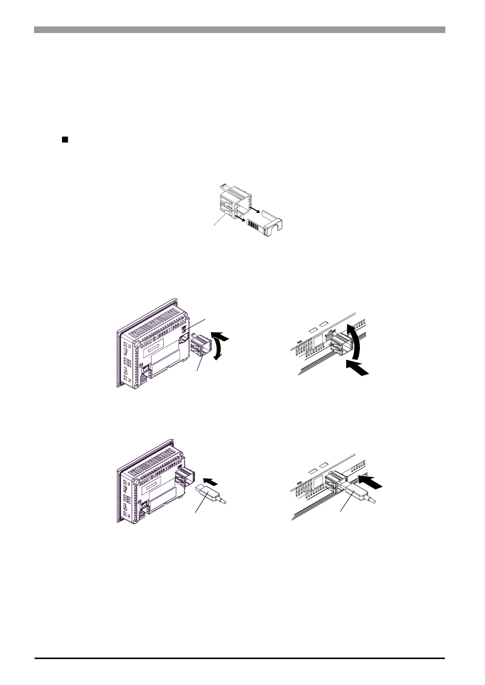 4 usb cable clamp attachment/removal, 1 when using the st-3200/3400 series, 4 usb cable clamp attachment/removal -16 | 1 when using the st-3200/3400 series -16, Usb cable clamp attachment/removal, 16 4.4 usb cable clamp attachment/removal | Proface AGP3500 - 10.4 DIO HMI" User Manual | Page 95 / 105