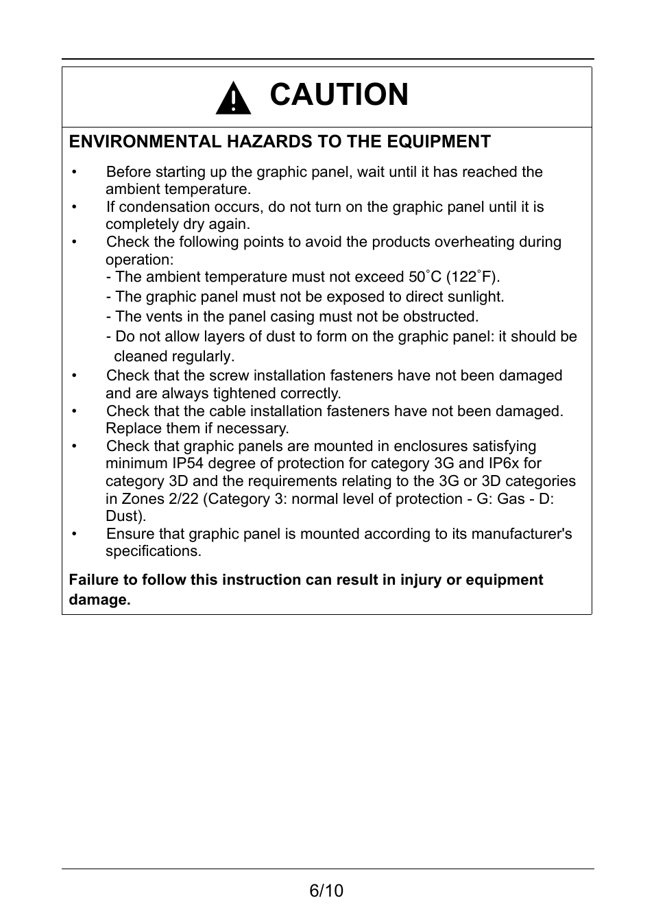 Caution | Proface AGP3500 - 10.4 DIO HMI" User Manual | Page 6 / 10