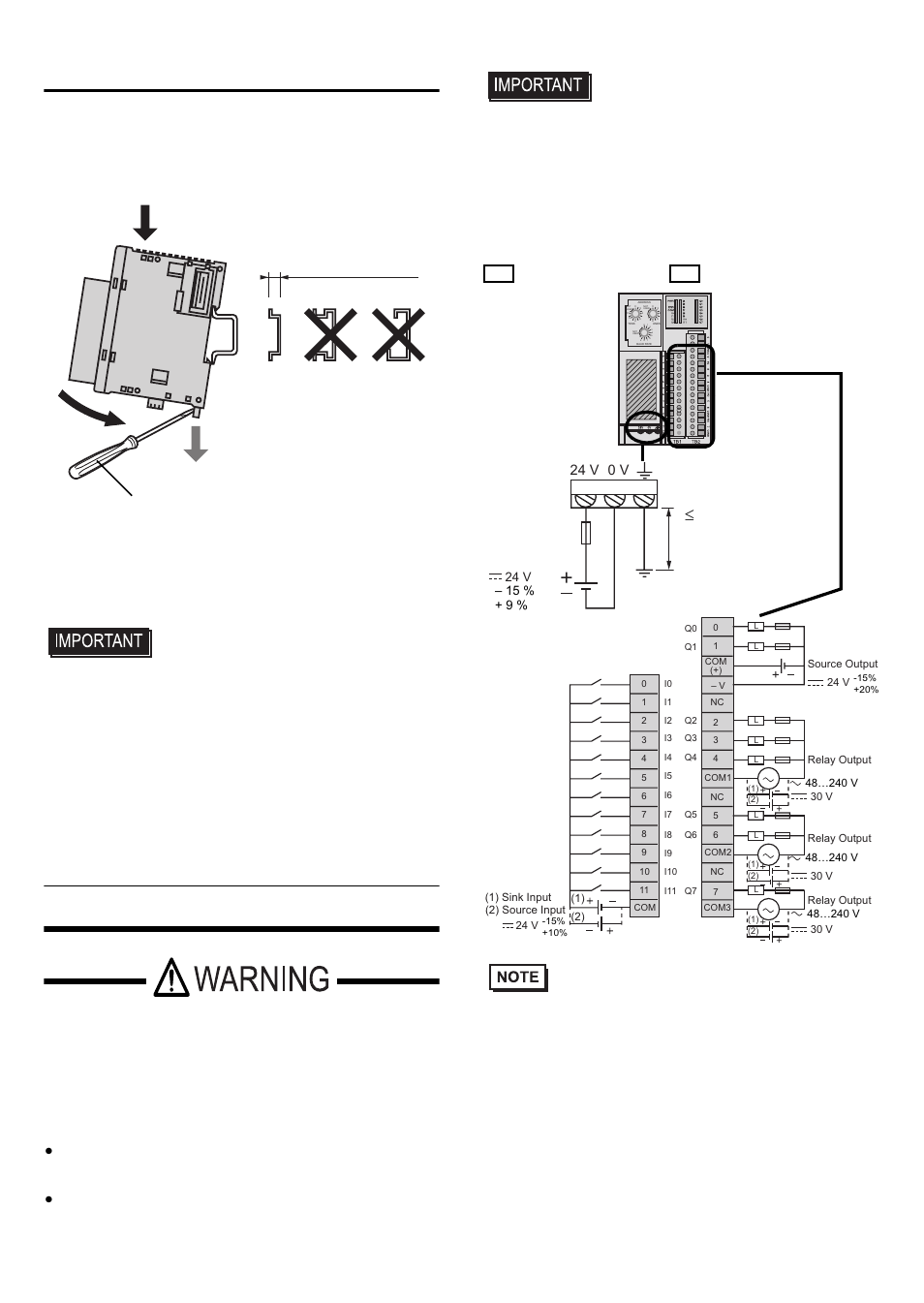 35 mm [1.38 in.] din rail mounting, Wiring, Awg 18 | Proface AGP3500 - 10.4 DIO HMI" User Manual | Page 4 / 8