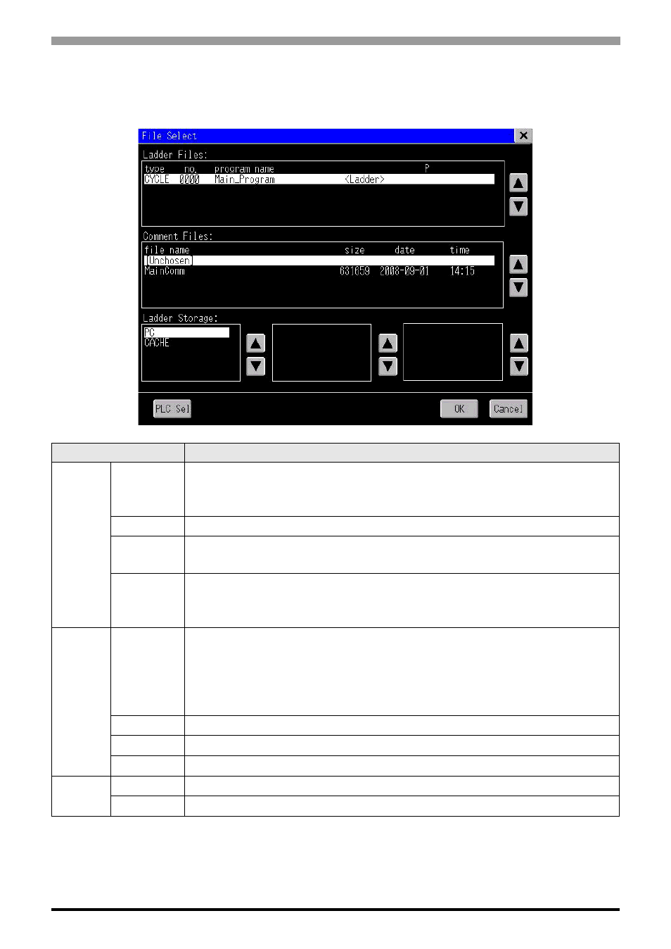 2 file selection screen, File selection screen -6 | Proface AGP3500 - 10.4 DIO HMI" User Manual | Page 35 / 43