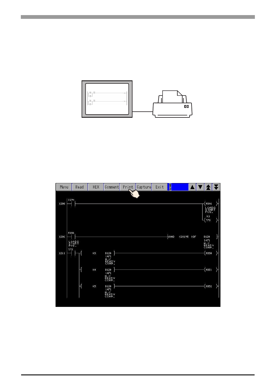 4 printing the ladder monitor view from a display, 1 details, 2 setup procedure | Details -12, Setup procedure -12 | Proface AGP3500 - 10.4 DIO HMI" User Manual | Page 23 / 39