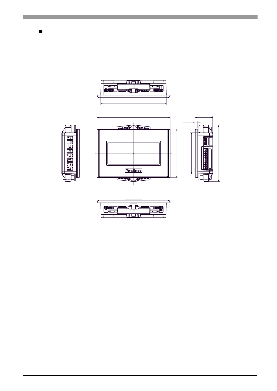 Installation fasteners attached dimensions | Proface GP4100 - 3.4 Compact HMIs" User Manual | Page 40 / 69